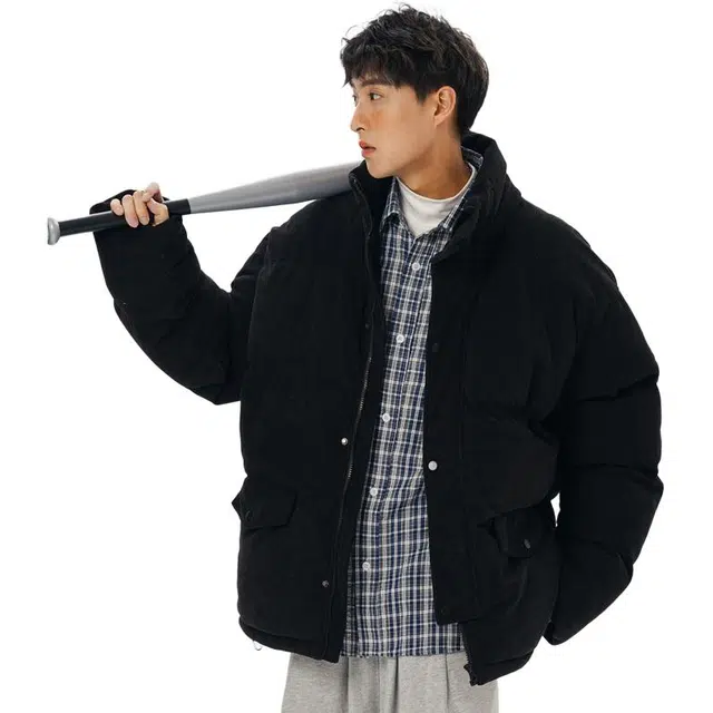 极限涡轮 纯色宽松灯芯绒立领保暖面包服舒适百搭厚款简约棉服 男女同款