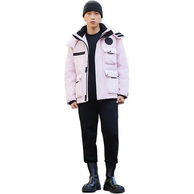 美特斯邦威 宽松连帽潮流百搭工装保暖羽绒服 男款