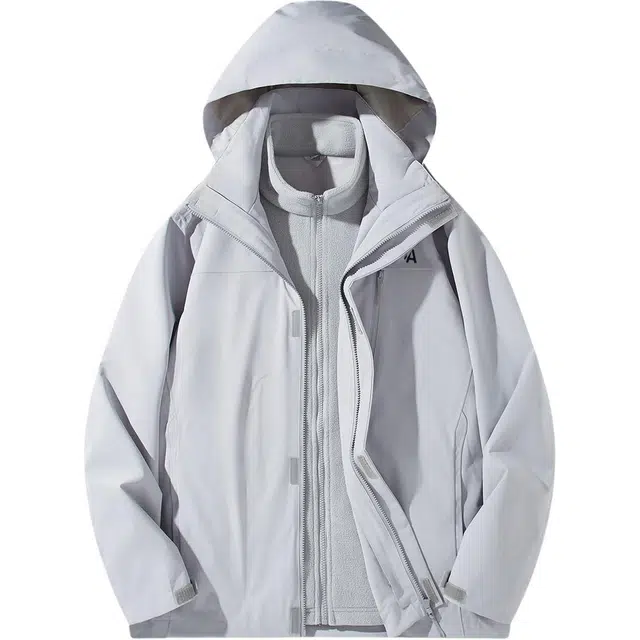 雅鹿  简约基础款百搭户外运动无性别主义宽松休闲连帽外套  防水防风耐磨保暖防寒冲锋衣 男女同款