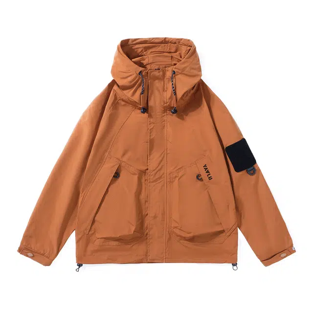 雅鹿  美式连帽宽松百搭时尚潮牌户外登山服三防  防水防风耐磨冲锋衣 男女同款
