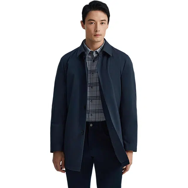 迪柯尼 商务翻领休闲时尚长袖羽绒服 男款 深宝蓝
