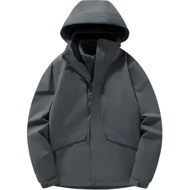 雅鹿  羽绒内胆三合一可拆卸两件套滑雪外套户外登山服  防水防风防紫外线透气耐磨保暖速干超轻防虫防静电防寒防雨冲锋衣 男款