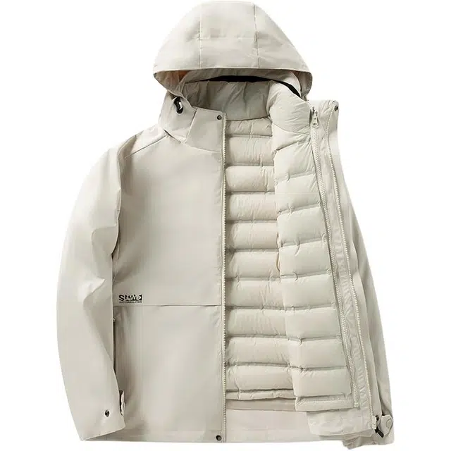 雅鹿  羽绒内胆三合一可拆卸两件套滑雪外套户外登山服  防水防风防紫外线透气耐磨保暖速干超轻防虫防静电防寒防雨冲锋衣 男款