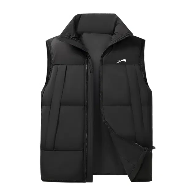 贵人鸟 纯色翻领宽松保暖无袖马甲 男女同款