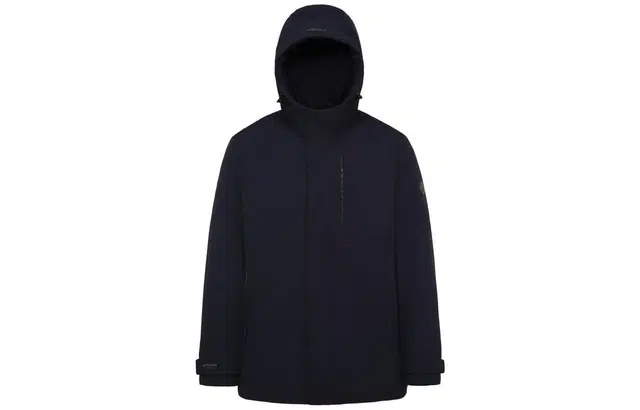 波司登 纯色连帽双门襟加厚保暖长袖夹克羽绒服 男款