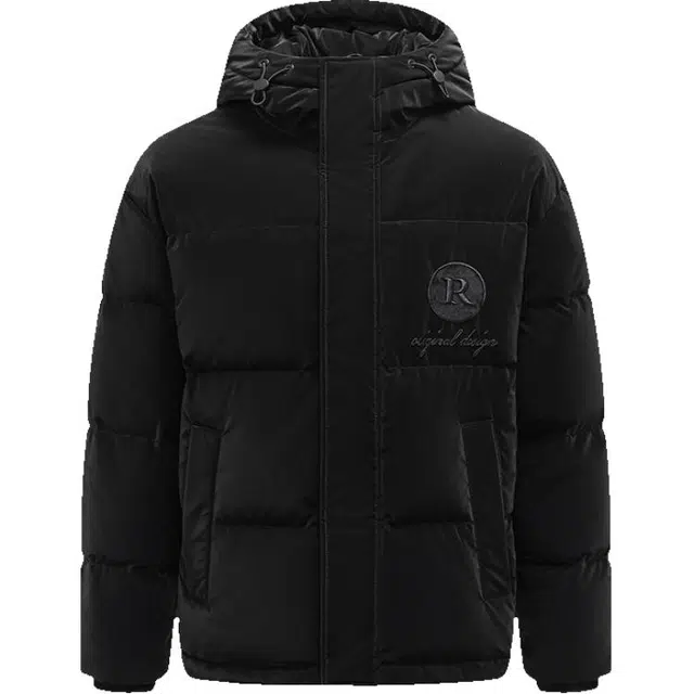 鸭鸭 字母刺绣连帽加厚羽绒服 男款