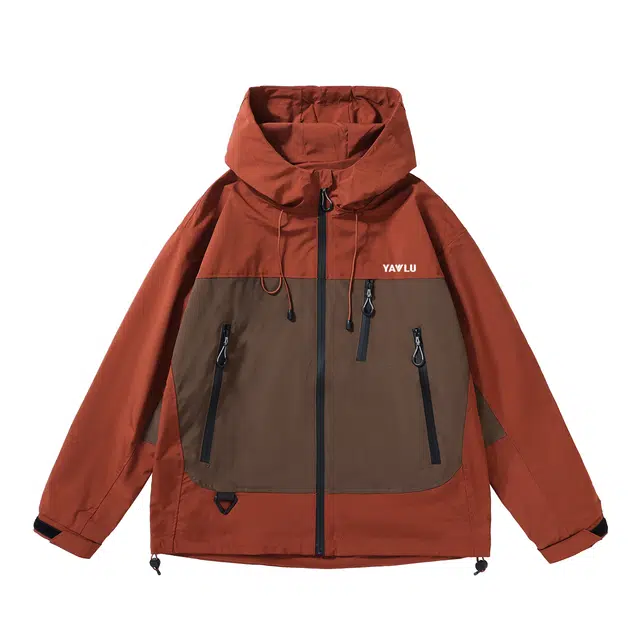 雅鹿  工装百搭风壳休闲潮牌夹克上衣宽松连帽简约运动户外三防  防风防水冲锋衣 男女同款