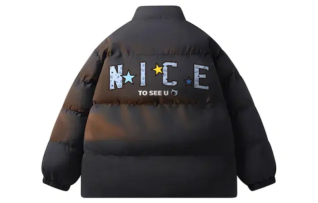 王者荣耀 鲁班七号星空梦想款 美式复古保暖多巴胺加厚面包服立领撞色满印人像字母防风简约宽松高级感休闲舒适棉服 男女同款 黑色