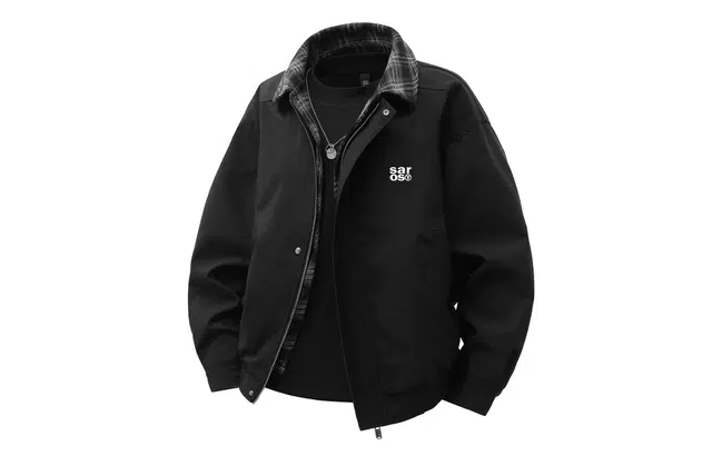 雅鹿 美式复古高街同色系格子衫假两件潮流校园风休闲舒适百搭宽松夹克外套 男女同款