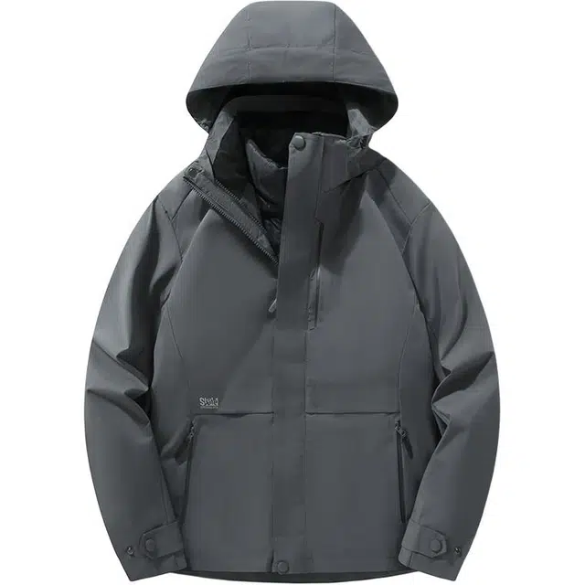 雅鹿  羽绒内胆三合一可拆卸两件套滑雪外套户外登山服  防水防风防紫外线透气耐磨保暖速干超轻防虫防静电防寒防雨冲锋衣 男款