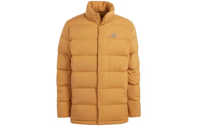 adidas Logo Print Down Jacket Brown