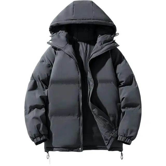 极限涡轮 纯色连帽面包服加厚保暖外套简约百搭棉服 男女同款
