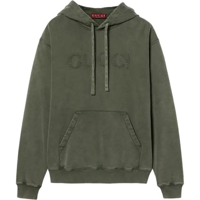 GUCCI FW24 Embroidered Cotton Sweatshirt Forest Green