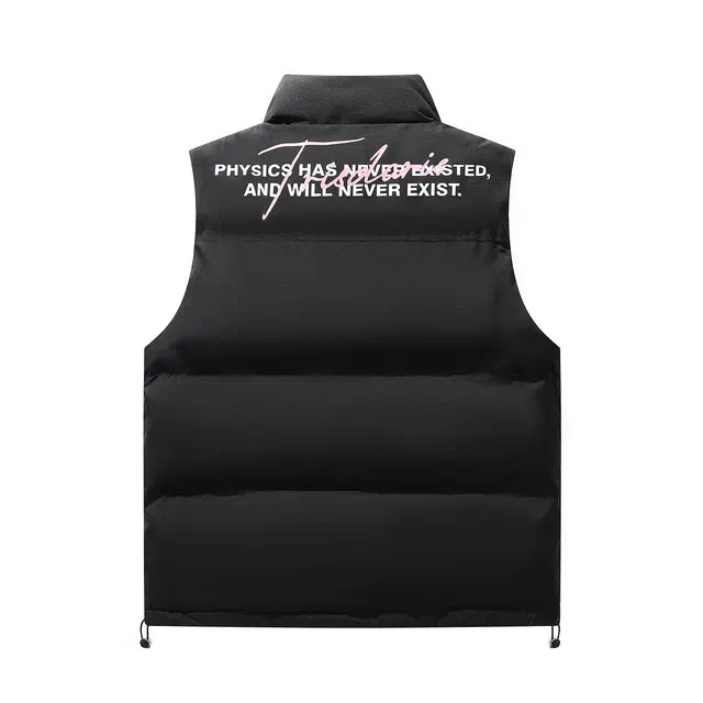 三体 文明系列 撞色拼接美式复古简约基础款字母印花百搭立领开衫户外工装机能风休闲宽松保暖加厚舒适防风无袖马甲 男女同款