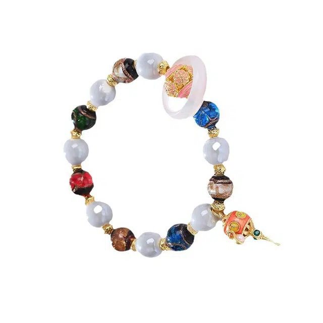 骊碧 轻奢雍和爆款香灰琉璃复古文艺民族风高档浪漫有意义 仪式感 仿水晶 手链 女款