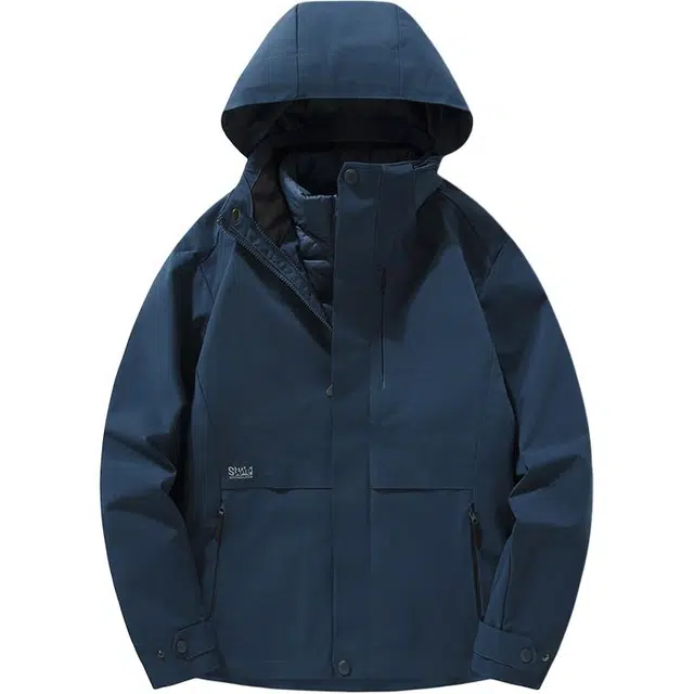 雅鹿  羽绒内胆三合一可拆卸两件套滑雪外套户外登山服  防水防风防紫外线透气耐磨保暖速干超轻防虫防静电防寒防雨冲锋衣 男款