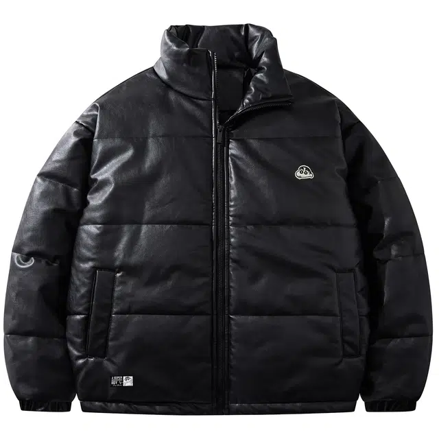 蜡笔小新 卡通小新印花保暖纯色下摆可调节加厚休闲宽松面包棉服外套 男女同款