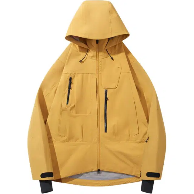 雅鹿  防风防风纯色连帽长袖 冲锋衣 男女同款