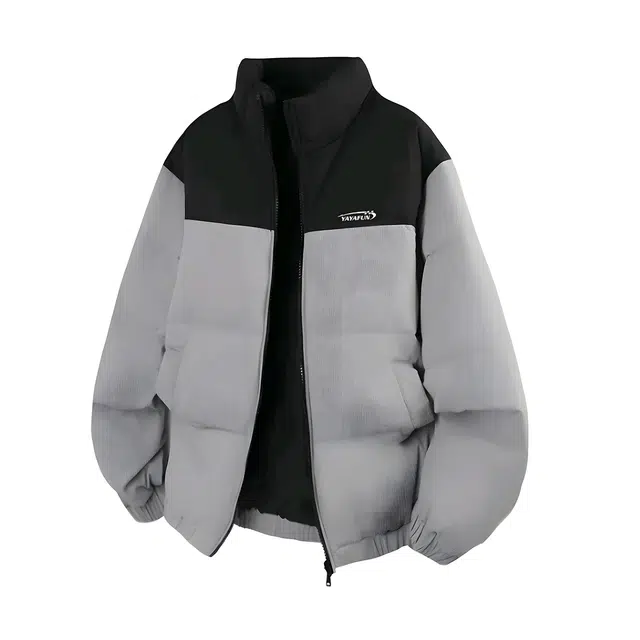 鸭鸭 青少年基础款美式复古多巴胺撞色山系户外立领加厚保暖防风无帽休闲运动百搭舒适柔软都市通勤羽绒服 男女同款