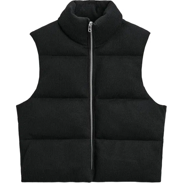 ZARA Sleeveless Puffer Vest Black