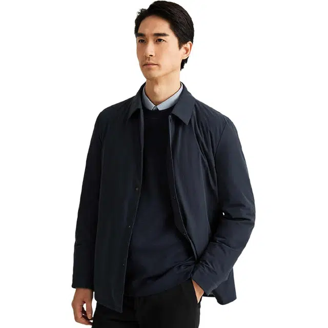 迪柯尼 百搭时尚休闲商务长袖羽绒服 男款 深宝蓝