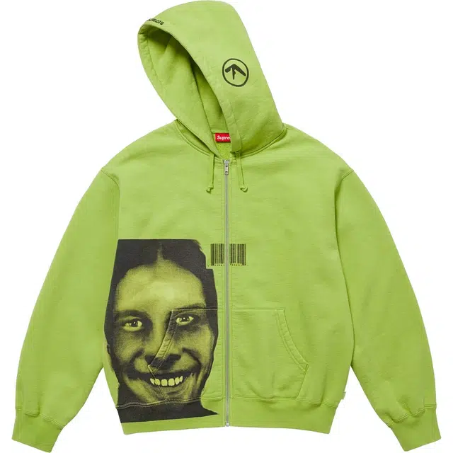 Supreme x Aphex Twin Zip Up Hooded Sweatshirt