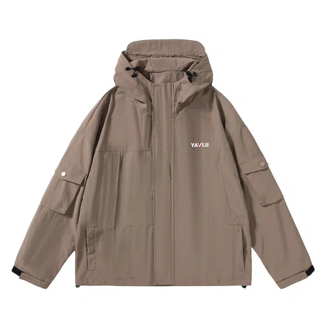 雅鹿  纯色简约宽松百搭时尚三防登山服 冲锋衣 男女同款