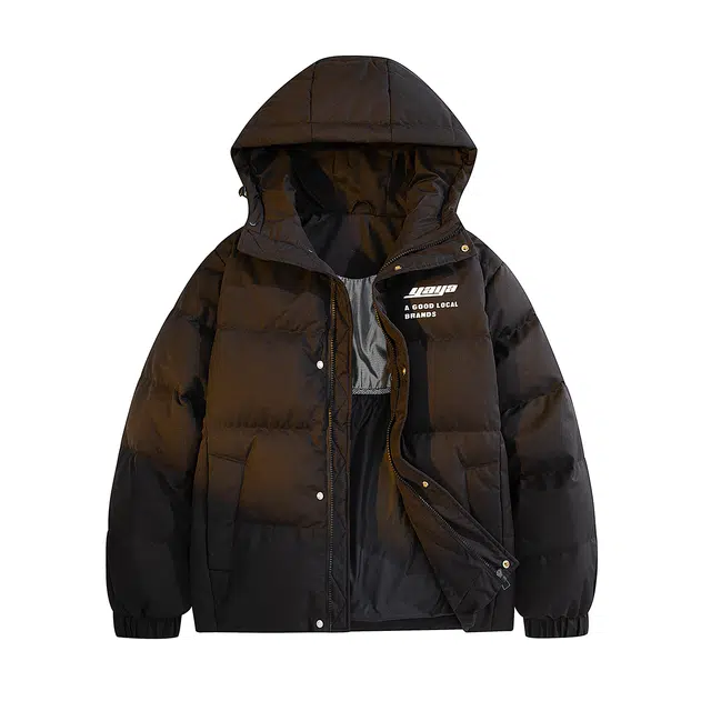 鸭鸭 新年战袍简约加厚保暖休闲宽松套头无性别连帽暗黑羽绒服 男女同款