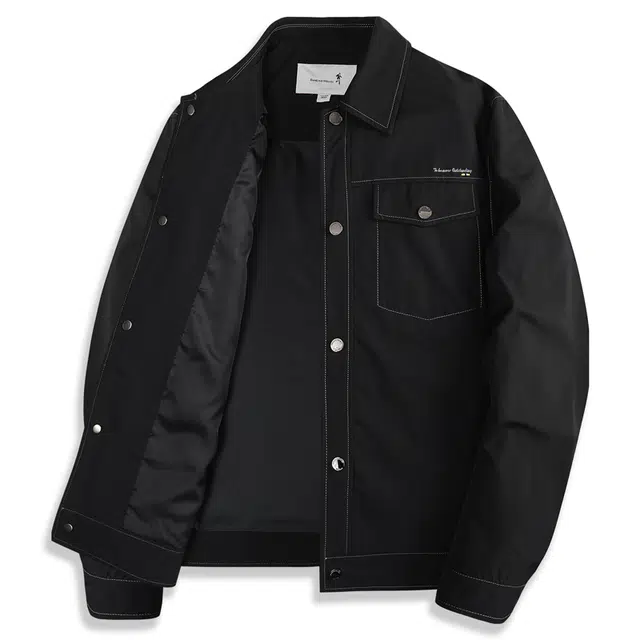 与狼共舞 潮流时尚百搭学院文艺清新风工装休闲舒适夹克外套 男款 黑色