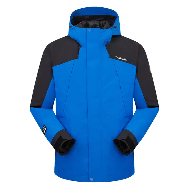 探路者  运动户外保暖硬壳防水防寒三合一  防水耐磨保暖冲锋衣 男款