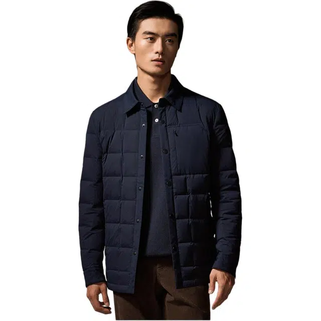 迪柯尼 时尚方格纯色休闲羽绒服 男款