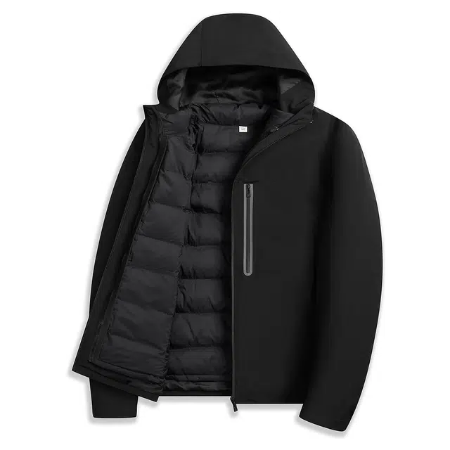 与狼共舞 运动舒适户外休闲保暖加绒连帽夹克外套 男款