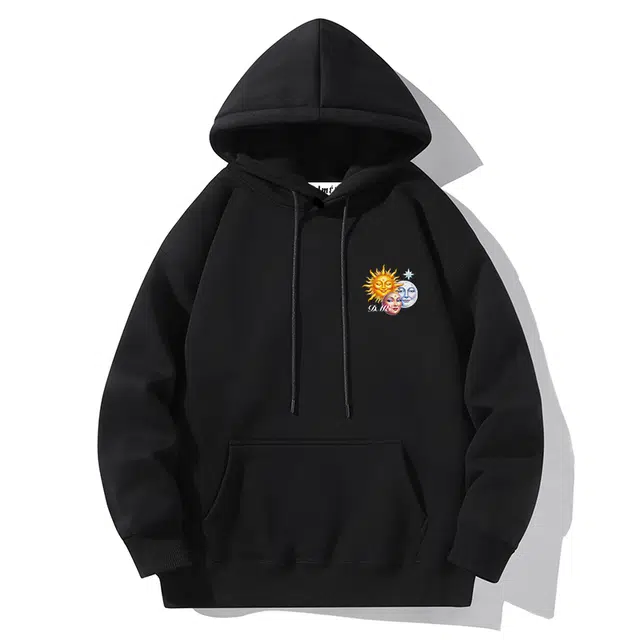【dme】 早春美式复古街头风创意印花宽松休闲百搭连帽套头卫衣 男女同款