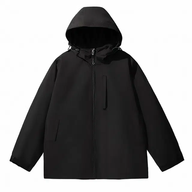 雅鹿 日系户外工装连帽纯色夹克外套 男女同款