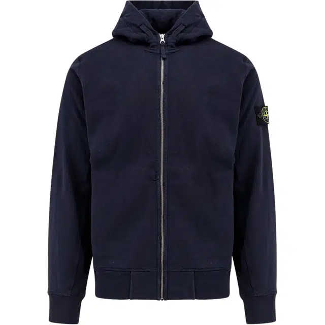 Stone Island Zip Hoodie Blue