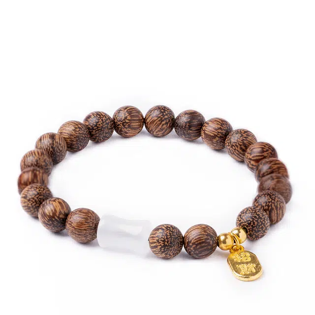 三檀小舍 转运珠串珠新中式国潮风复古文艺转运 平安喜乐多财多福单圈简约文玩盘玩佛珠念珠#好运 檀木 手串 男女同款情侣款