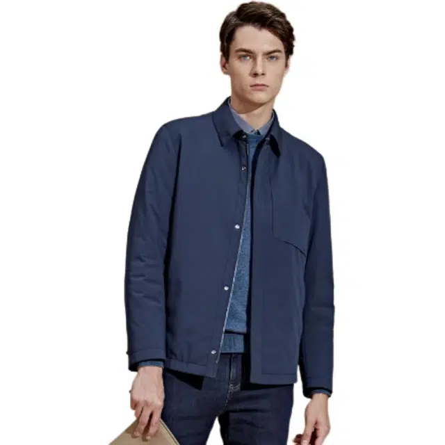 迪柯尼 翻领商务舒适夹克外套 男款 蓝灰