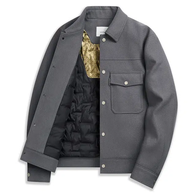 与狼共舞 保暖舒适商务休闲加绒夹克外套 男款