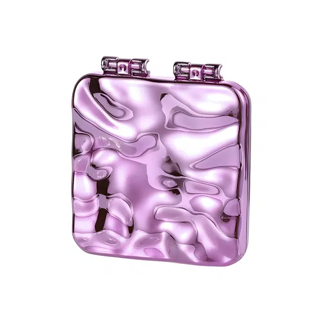 馨枕居 双面女士随身塑料折叠迷你桌面化妆镜子 可立 电镀