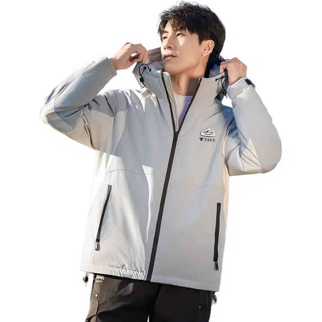 雅鹿 户外加厚防风连帽休闲宽松舒适保暖羽绒服 男女同款