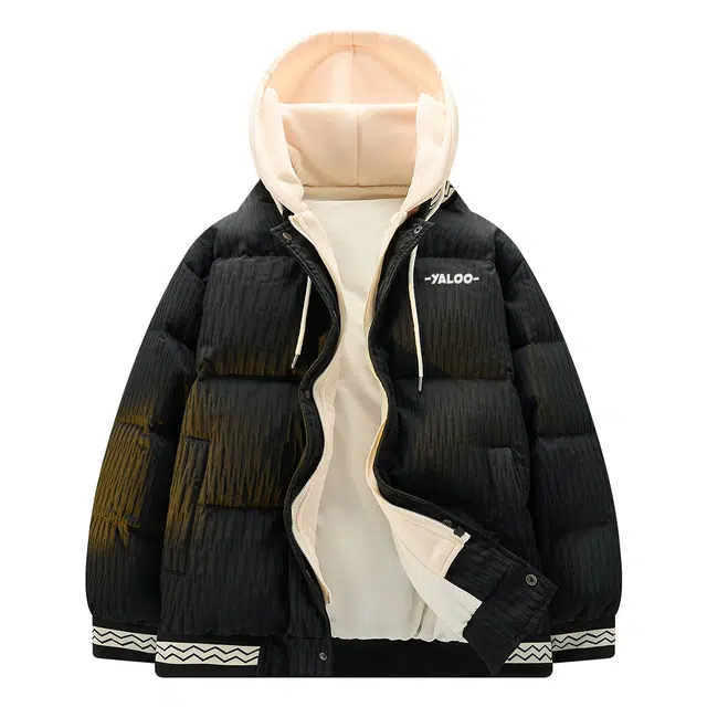 雅鹿 潮流假两件连帽加厚简约时尚百搭羽绒服 男女同款