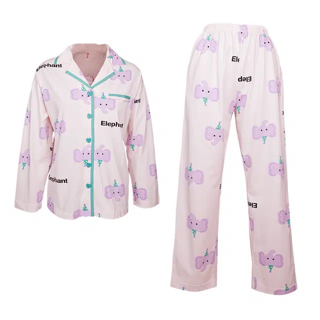 芬腾 家居服可爱卡通韩版开衫长袖长裤舒适透气甜美可外穿睡衣套装 女款