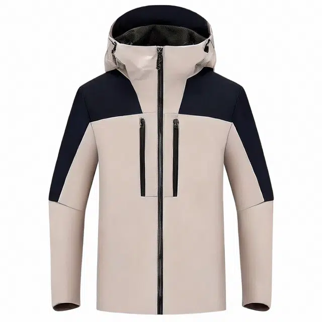 雅鹿  户外薄款拉链连帽  防风防水冲锋衣 男款