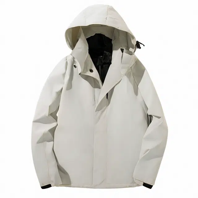 雅鹿  纯色连帽薄款  防风冲锋衣 男款