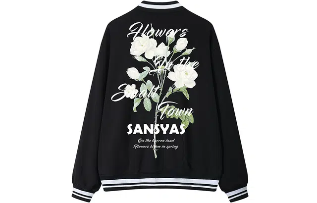 木村三社 山茶花字母印花宽松休闲棒球服 男女同款