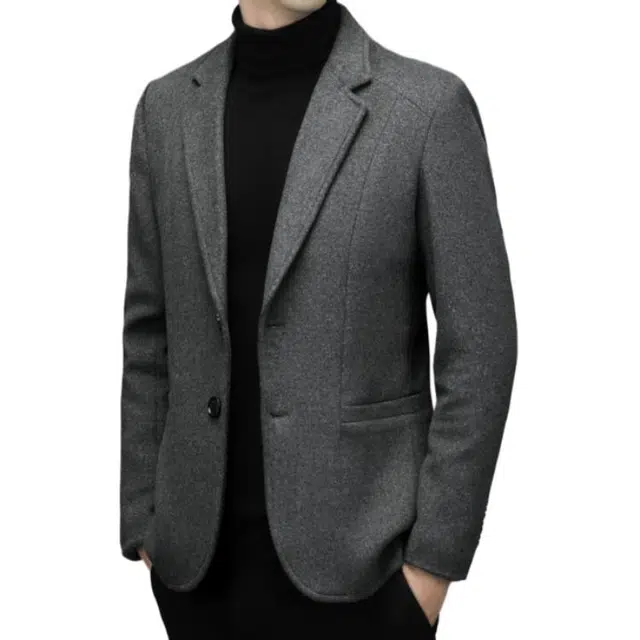 雅鹿 轻奢商务休闲简约稳重加绒保暖百搭夹克外套 男女同款 灰色