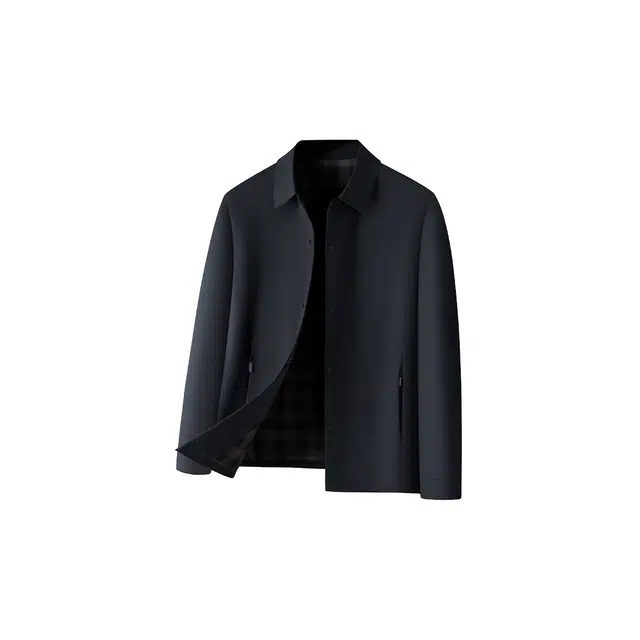 富铤 纯色简约防风挺括休闲工装翻领夹克外套 男款