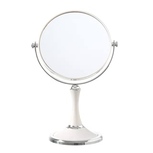 馨枕居 风花朵双面复古桌面圆形台式简约化妆镜