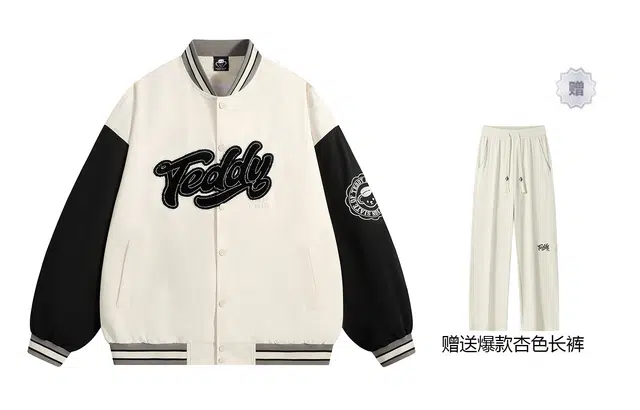泰迪珍藏 撞色字母毛巾绣宽松休闲棒球服 男女同款