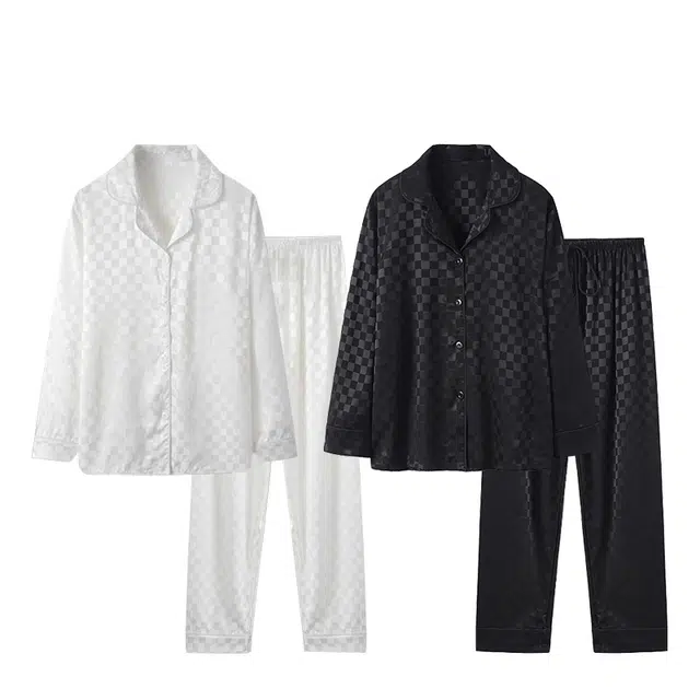 俏韵 家居服高级感简约舒适睡衣套装 男女同款